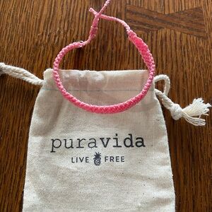 Pura Vida Pink Flat Wide Braided Bracelet